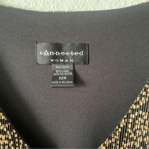 Connected Apparel Paisley Design Woman 22W Elegant V-Neck Short Sleeve Dress - Picture 3 of 7